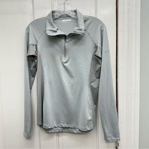 Columbia 1/4 zip dri fit long sleeve grey shirt women's small‎